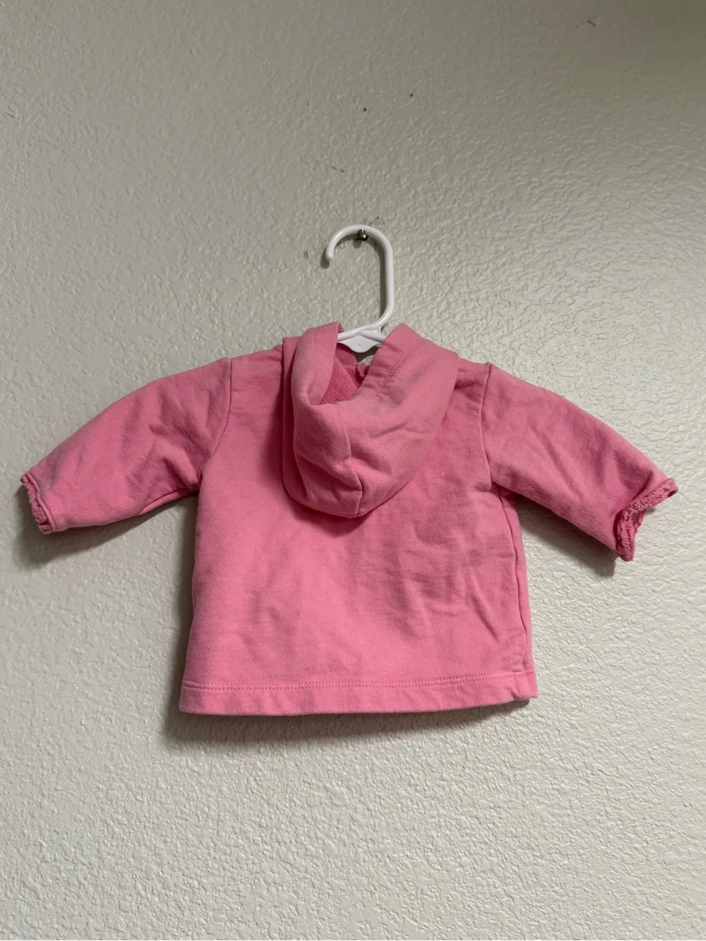 Pink Hooded Baby Jacket with Embroidered Pockets